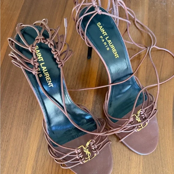 Saint Laurent Babylon Leather Strappy Heels - Picture 4 of 6